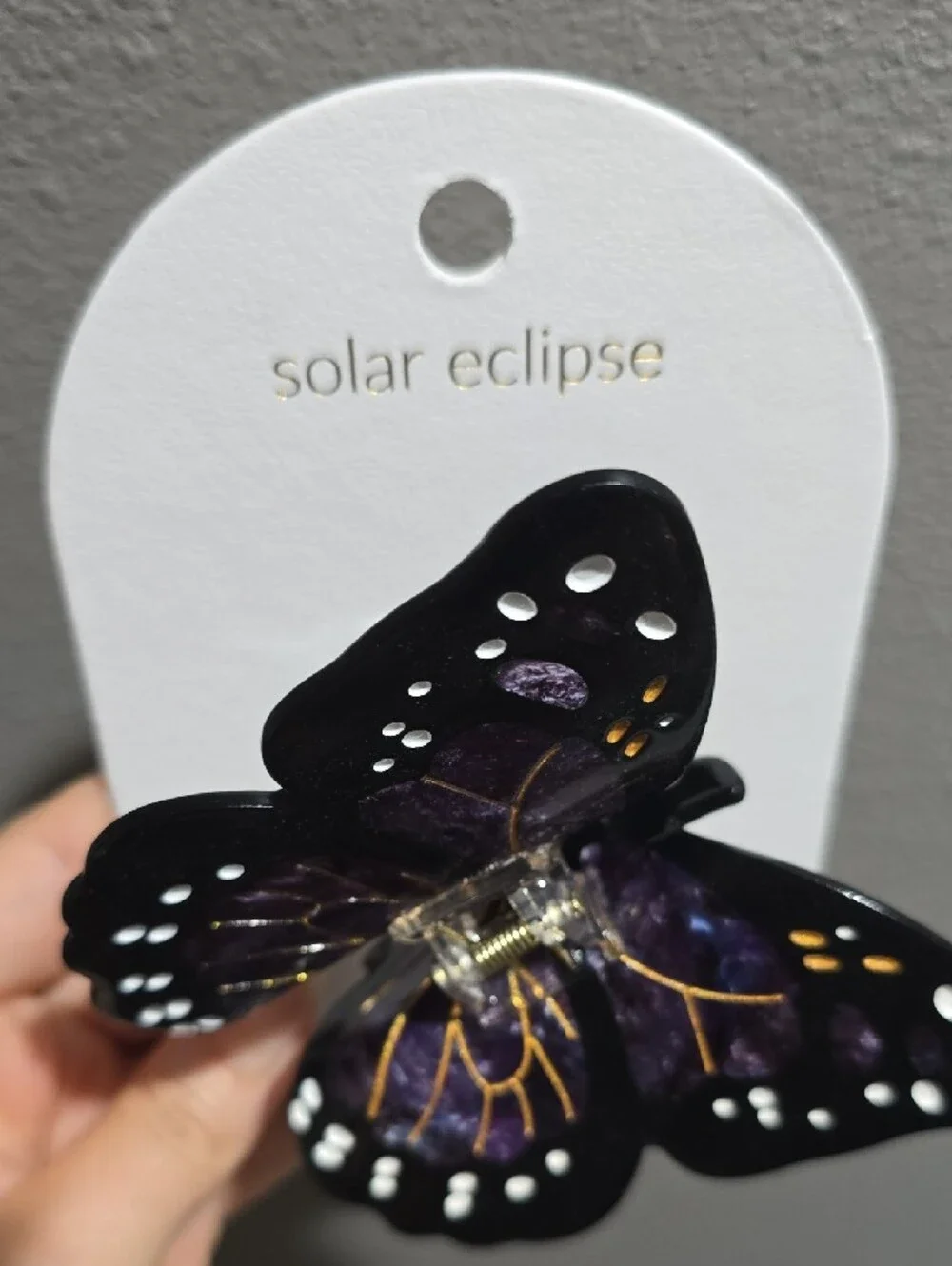 Solar Eclipse Limited Edition Purple Monarch Butterfly Hair Clip